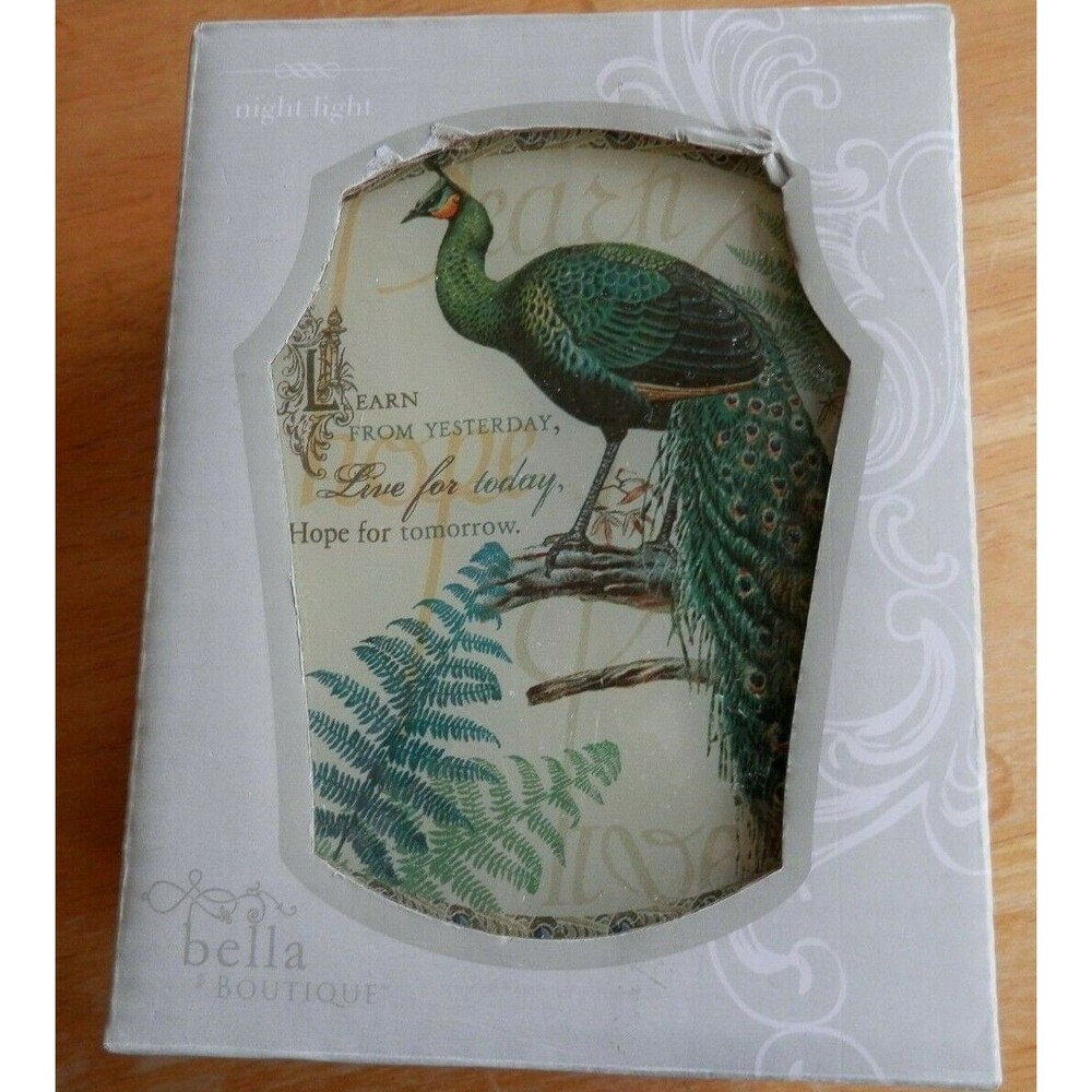 Bella Boutique Peacock Nightlight made by Gift Craft New In Box. Great Gift Idea